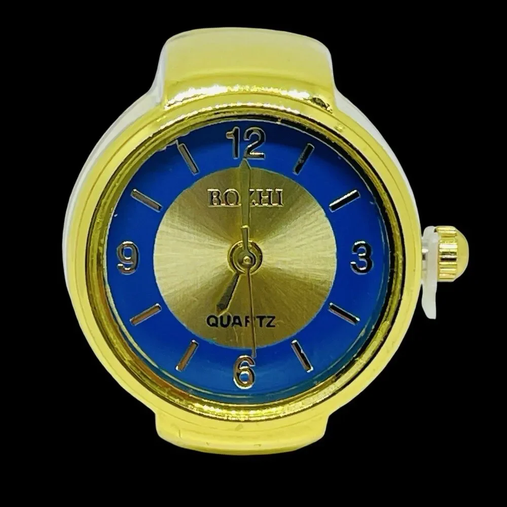 BOZHI Ring Watch Gold Design With Crystals New